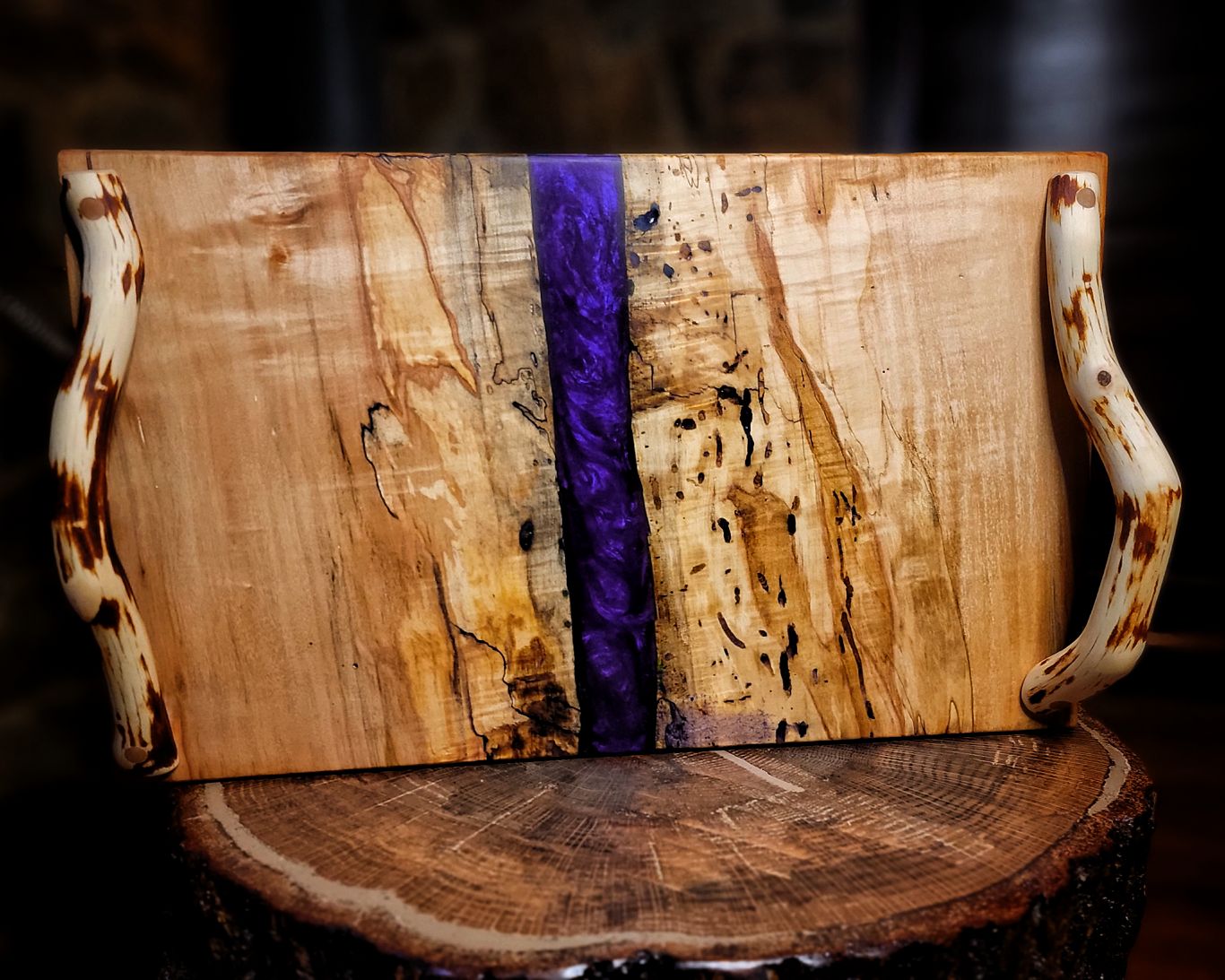 Maple charcuterie board purple