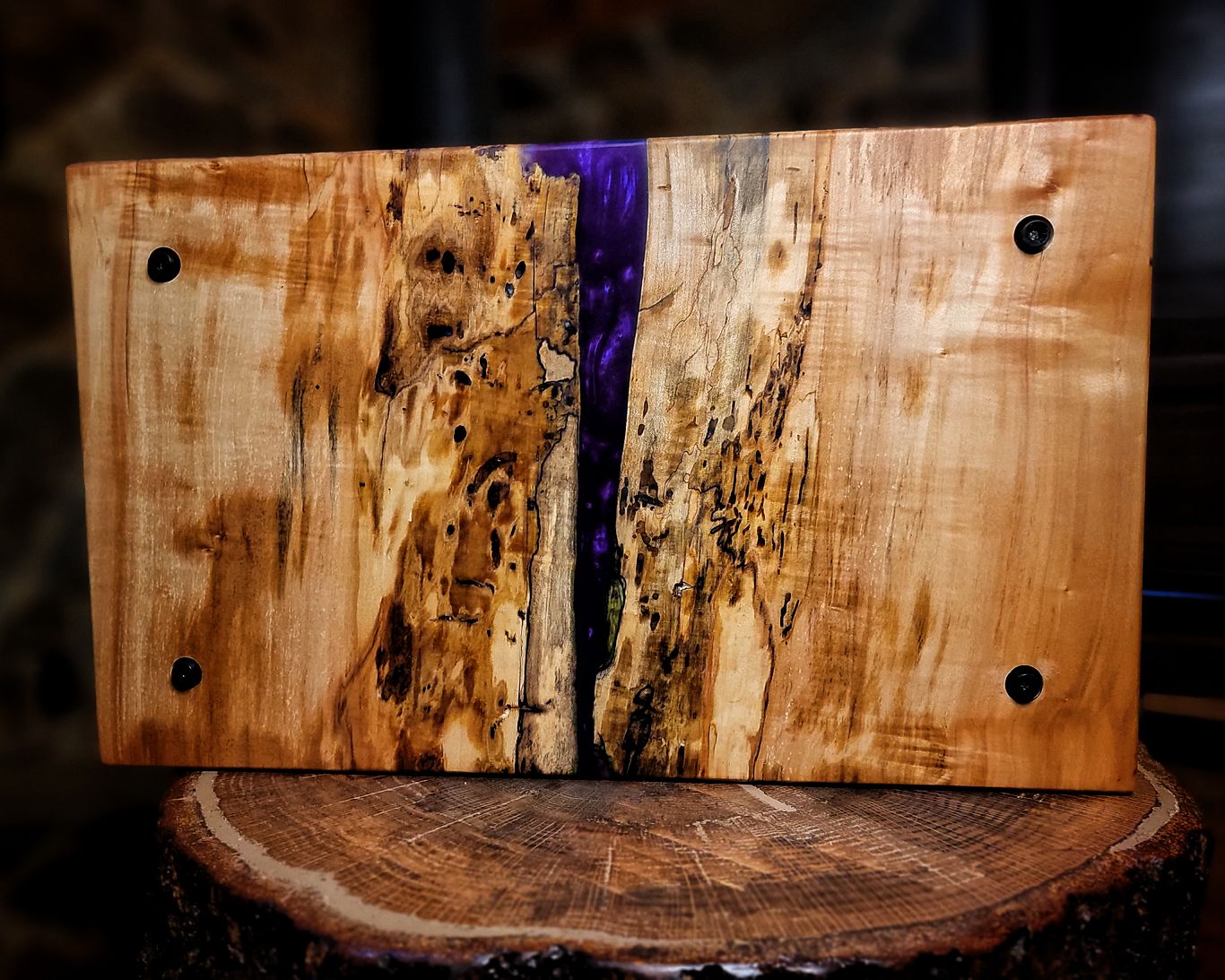 Maple charcuterie board purple