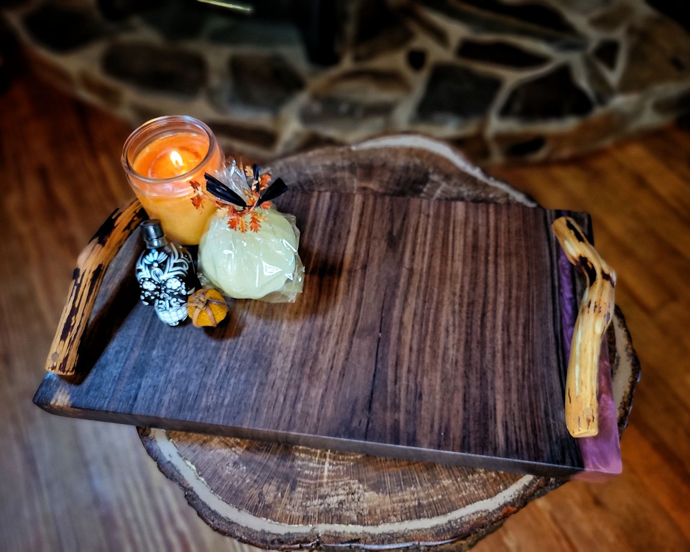 Walnut Charcuterie Board with Mountain Laurel Handles